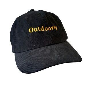 NWT Beechfield Outdoorsy Baseball Cap Corduory Black Adjustable Embroidered